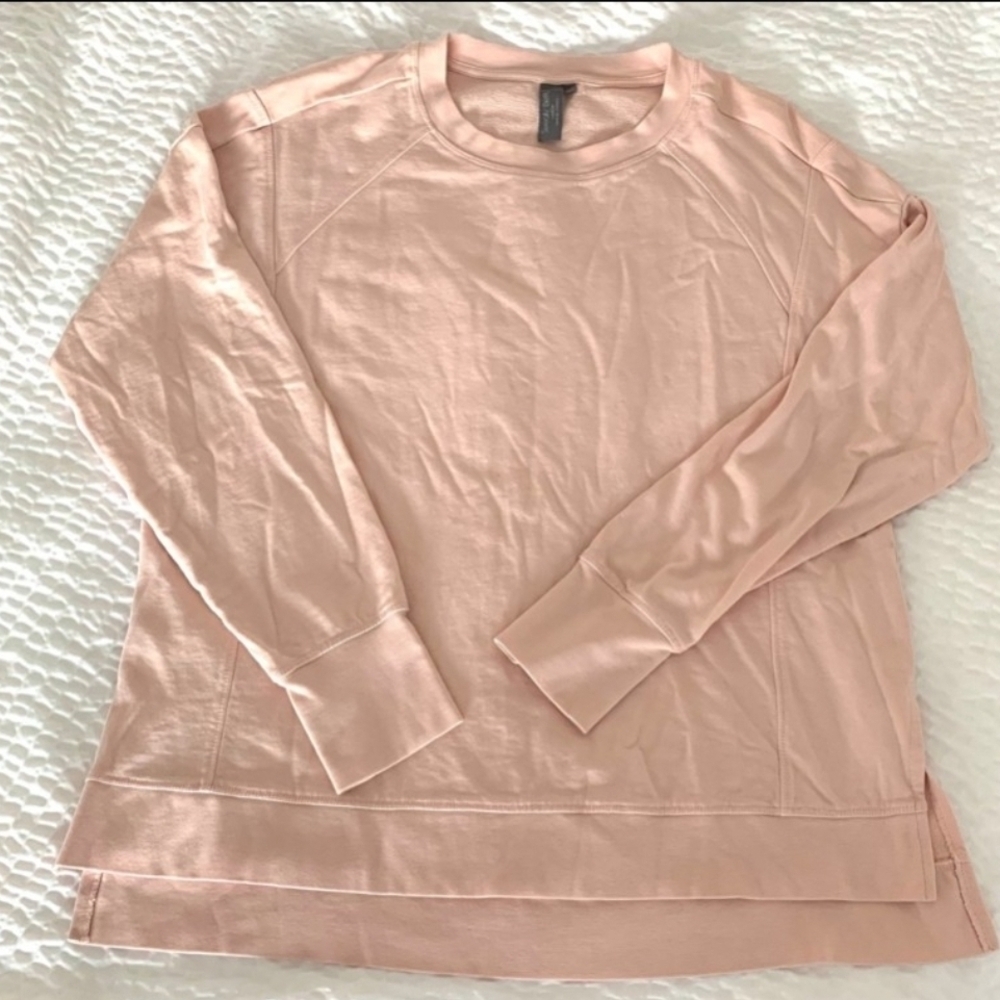Sweaty Betty After Class Sweatshirt Pink L Raglan Thumbholes